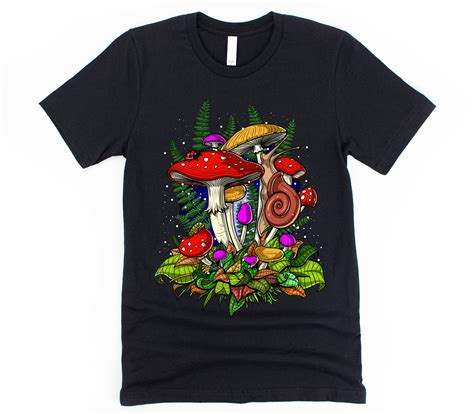 Magic Mushrooms T Shirt Hippie Psychedelic Forest Tee Etsy