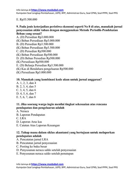 Latihan Soal Ujian Akademik Akutansi Ppg Daljab Tipe C Pdf