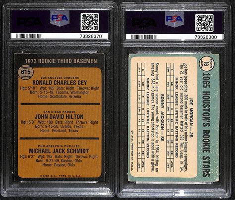 Lot Detail Lot Of 2 Vintage Topps PSA Graded Hall Of Fame Rookie