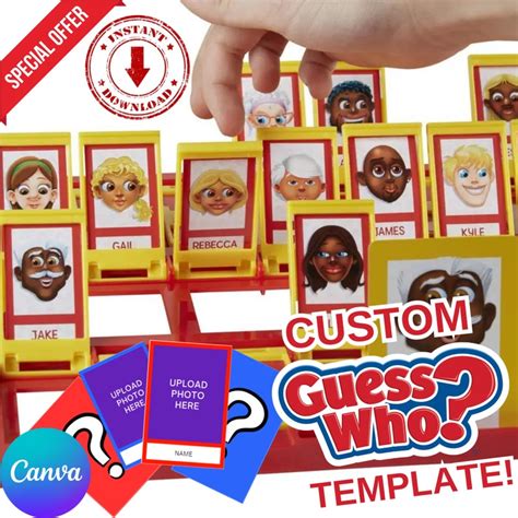 Guess Who Editable Template Printable Custom Guess Who Game Template ...