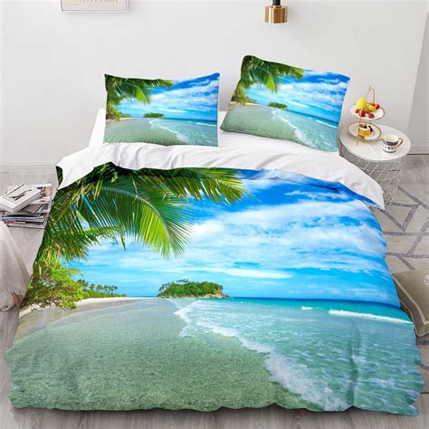 Duvet Cover Sets Full Size Ocean Beach Comforter Cover Nautical Quilt Cover Surfing Sunset