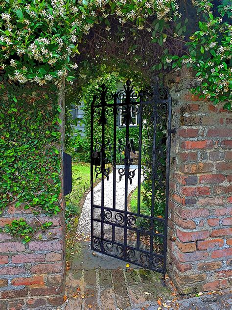 Charleston Garden Gate Print Wrought Iron Gate Charleston Etsy