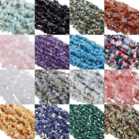 SUNYIK Semi Precious Gem stone Chips Stone Loose Beads for Jewelry DIY Making 33 Inch Strand ...