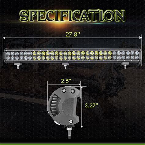 Inch Led Work Light Bar Tri Row Spot Flood Pods Offroad Driving Fog