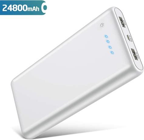 QTshine Batería Externa 24800mAh Power Bank Portatil con 2 Salidas USB