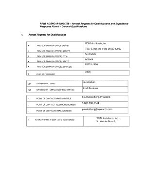 Fillable Online Spo Az Response Form I General Qualifications Form