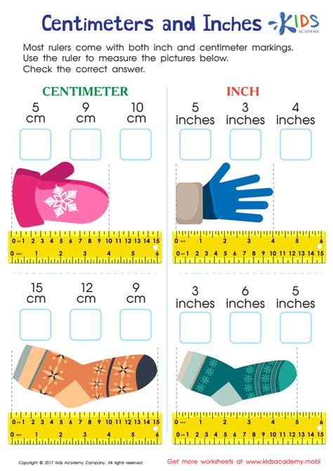 Centimeters And Inches Worksheet