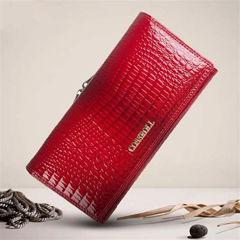 Women Luxury Wallets Genuine Leather Purse Elegant Crocodile Pattern Long Clutch Wallet High