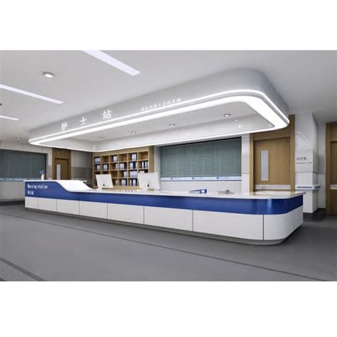 Solid Surface White Long Front Table Big Large Clinic Reception Desk U