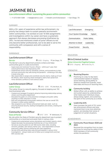 Law Enforcement Resume Examples And Guide For 2023 Layout Skills