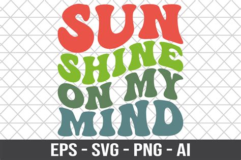 Sun Shine On My Mind Summer Retro SVG Graphic By Craftking Creative