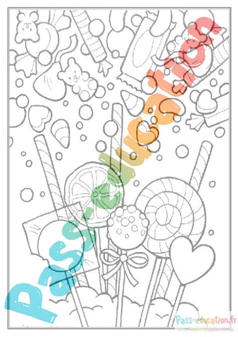 Coloriage Bonbon Gratuit En Pdf