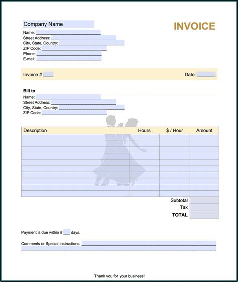 Music Performance Invoice Template Template Resume Examples