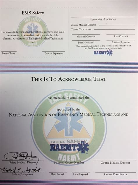 Emt Certificate Template