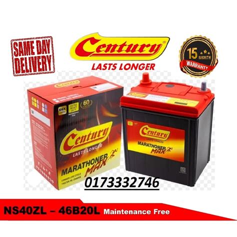 ONE HOUR DELIVERY KL Century Car Battery NS40ZL 40B20L Marathoner