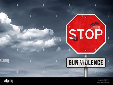 Stop Gun Violence - road sign Stock Photo - Alamy