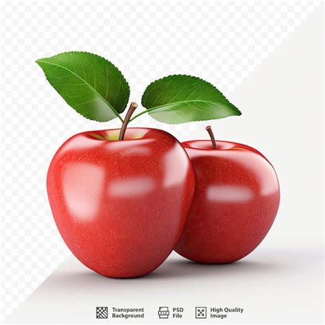 Dos Manzanas Rojas Con Hojas Verdes Una De Las Cuales Es Un Letrero