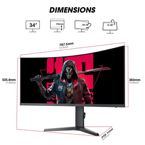 Mua KOORUI 34 Inch Curved Monitor Gaming Ultrawide Monitors144hz 165hz