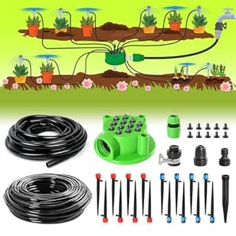 Bonviee Ft Drip Irrigation Kit Garden Watering System With