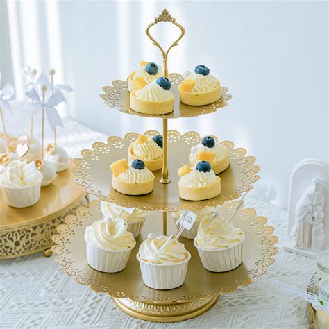 Gpusfak Pcs Gold Cake Stands Set Metal Cake Dessert Table Display