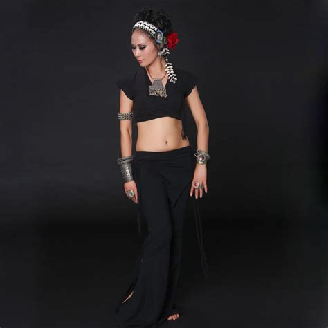 Tribal Fusion Belly Dance Costume 2pcs Set Top And Pants Plus Size Tribal Costume For Belly