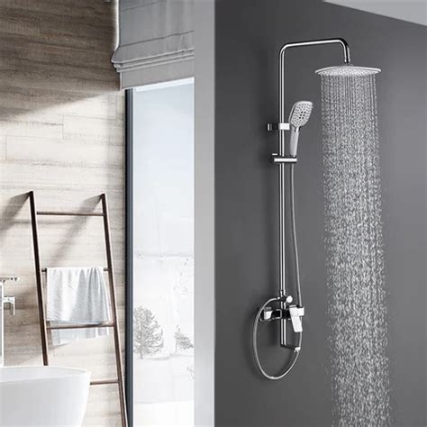 Buy Wall Mounted Exposed Way Bathroom Shower System Cold Hot Mixer