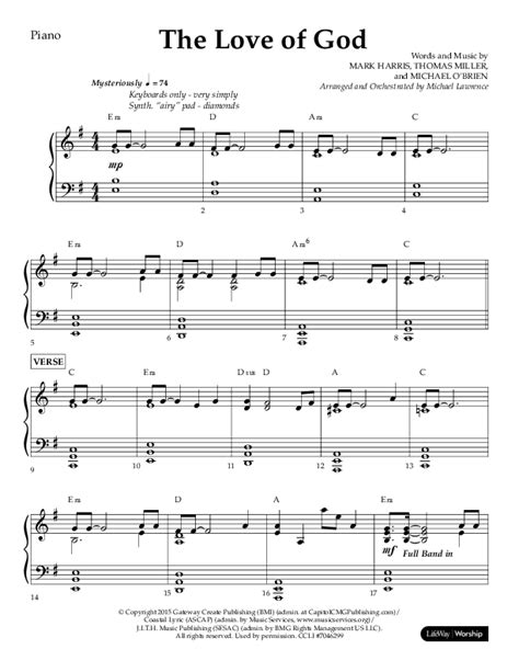 The Love Of God Choral Anthem SATB Melody Sheet Music PDF Lifeway