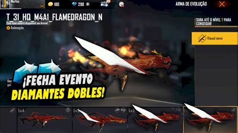 LLEGO LA NUEVA ARMA EVOLUTIVA A FREE FIRE M4A1 FLAMADRAGON FECHA