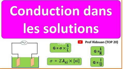 conductance et conductivité des solutions premier Bac SM et Sx YouTube