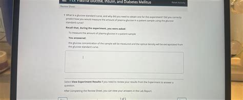 Solved Prasma Glucose, Insulin, and Diabetes MellitusReset | Chegg.com