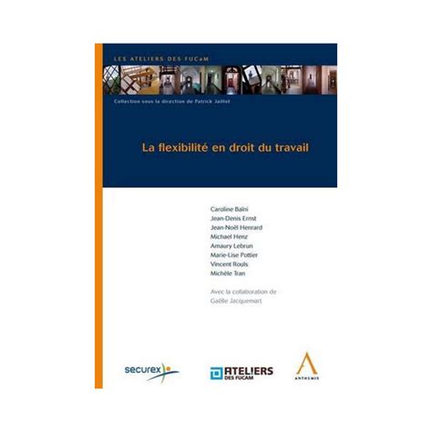 La flexibilité en droit du travail Collectif Lgdj fr