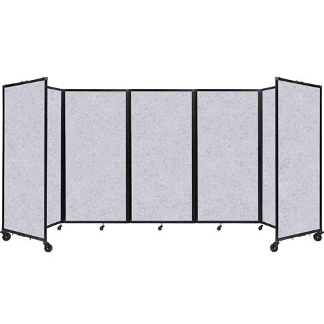 Versare The Room Divider 360 Freestanding Folding Portable Partition 72 H X 168 W Marble Gray