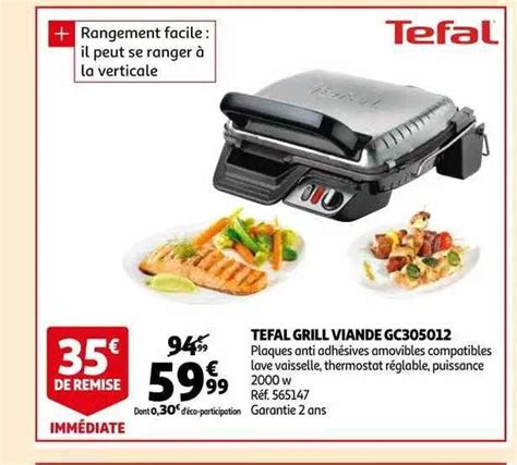 Promo Tefal Grill Viande Gc Chez Auchan Icatalogue Fr