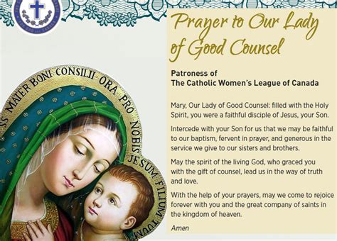 Our Lady Of Good Counsel Prayer The Catholic Women S League Of Canada