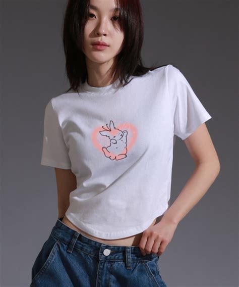 Musinsa Like The Most Women S Angel Rabbit Round Cut Short Sleeved T