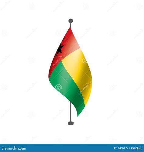 Bandera De Guinea Bissau Ejemplo Del Vector En Un Fondo Blanco