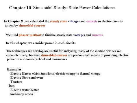 Chapter 10 Sinusoidal Steady State Power Calculations In