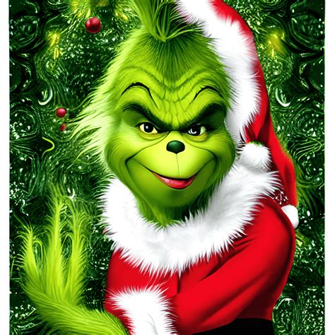 The Grinch Adorable Portrait 3D Mountain Background Clipart Full Santa ...