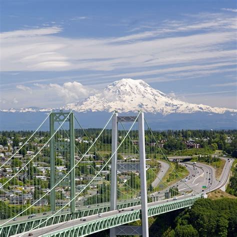 Deception Pass Bridge Whidbey Island Washington Aerial Photograph Wall Art Canvas Prints