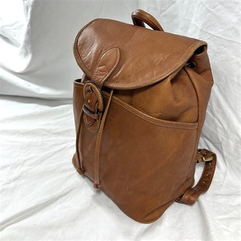 Genuine Boulder Ridge Tan Leather Backpack Rucksack F Gem