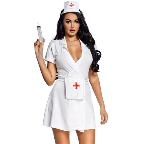 Umorden Lingerie blanche Sexy pour femmes Costume d infirmière uniforme de Cosplay Clubwear