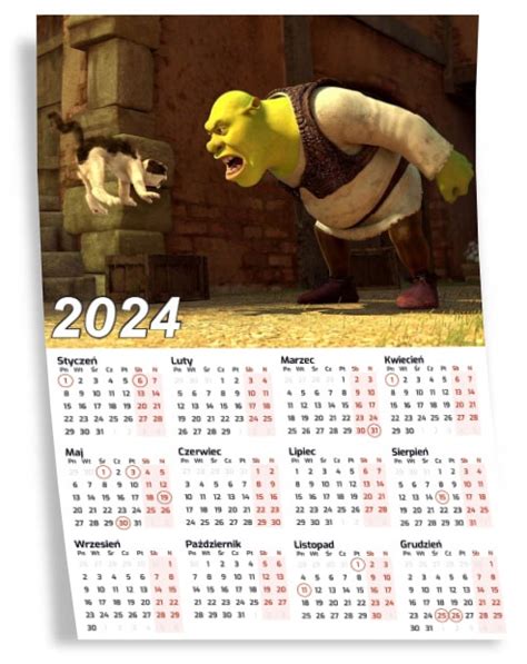 KALENDARZ PLAKATOWY A4 SHREK 14 2024 DUŻO WZORÓW 19 99 zł Allegro