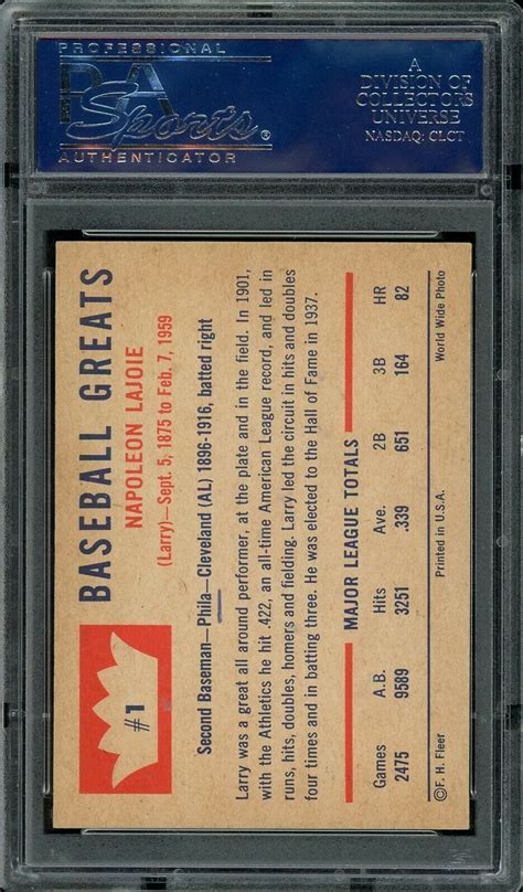 Fleer Baseball Nap Lajoie Psa Ebay