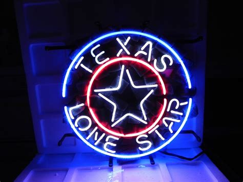 Man Cave Texas State Lone Star Beer Sign Handmade Neon Light Decor Wall