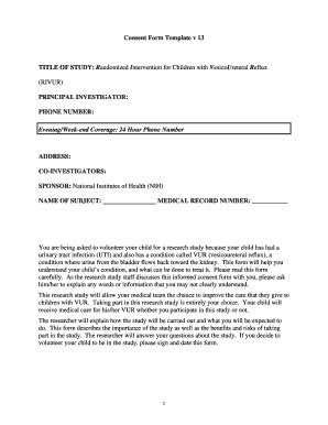 Fillable Online Cscc Unc Consent Form Template V Title Of Study