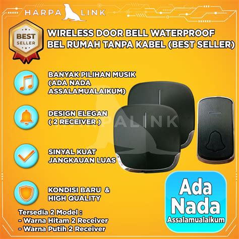 Jual Bel Rumah Tanpa Kabel Bel Rumah Wireless Waterproof Door Bell