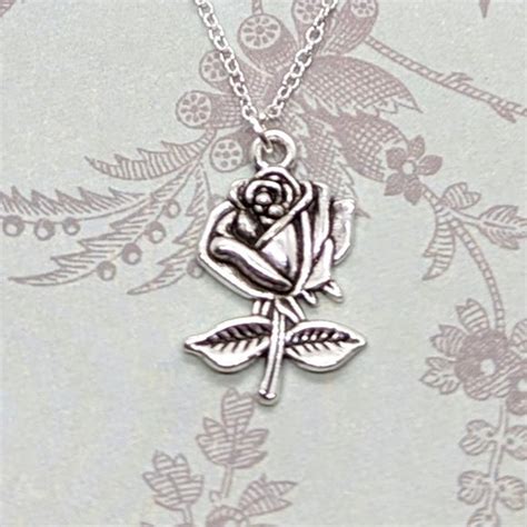 baroque vintage jewelry gothic single rose silver necklace poshmark