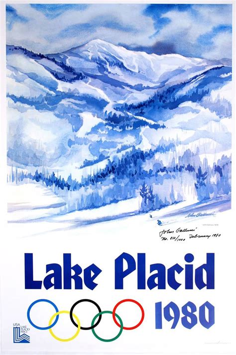 Lake Placid Winter Olympics Official Poster By John Gal