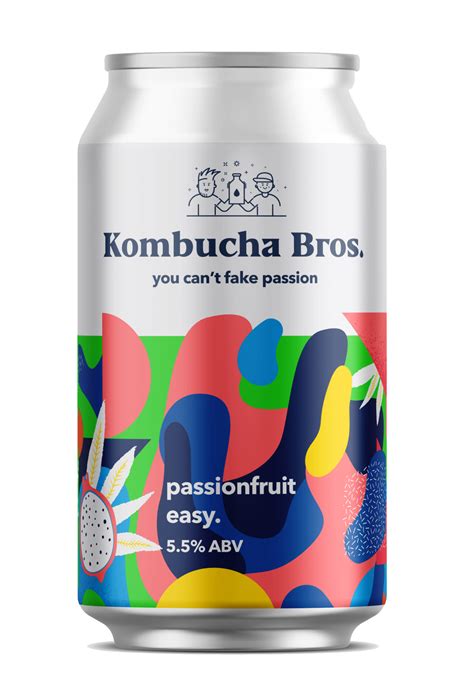 Kombucha Bros Passionfruit Alcoholic Kombucha 12x330ml Cans Nz Delivery