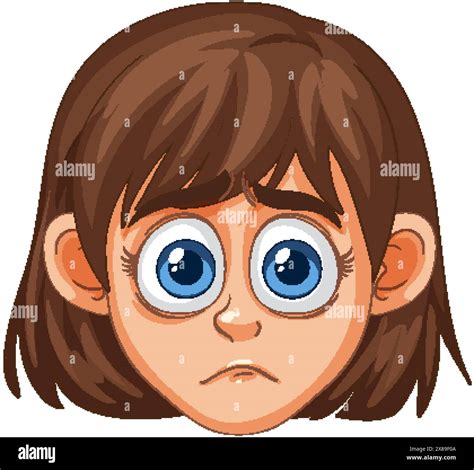 Illustration Of A Sad Girl Frowning Stock Vector Image And Art Alamy